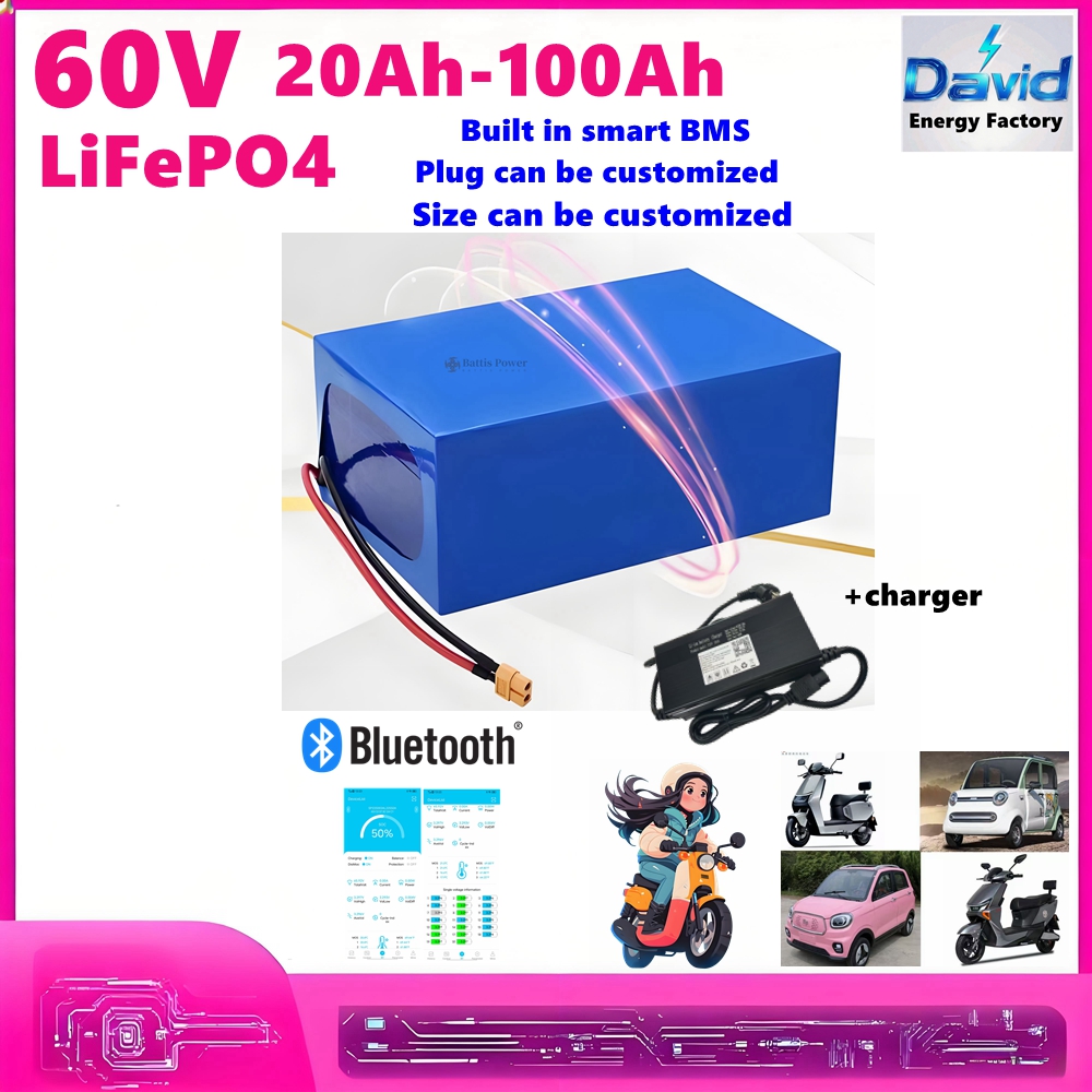 Skuter roda tiga 60V, baterai  - 60V 50Ah Electric Scooter Battery ulasan dan harga